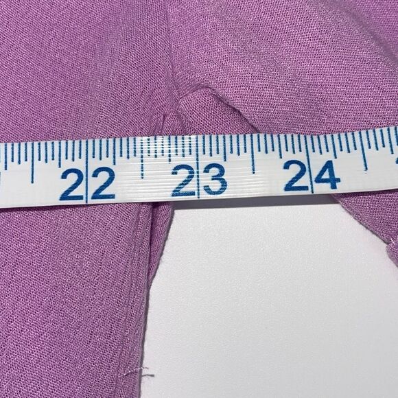 Easel Women’s Button Up Rayon Shirt Top 3/4 Sleeve Cuffed Pocket Purple Size Med - Picture 8 of 9